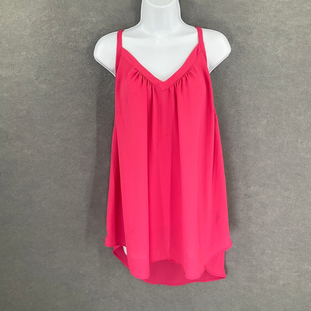 Torrid Top Pink V Neck Spaghetti Strap Flowy Asymmetrical Hem Plus Size‎ L